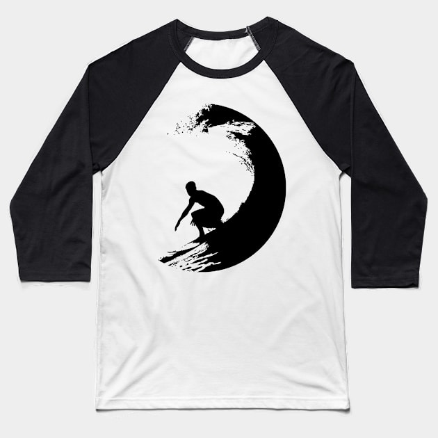 Catch A Wave Baseball T-Shirt by hamiltonarts